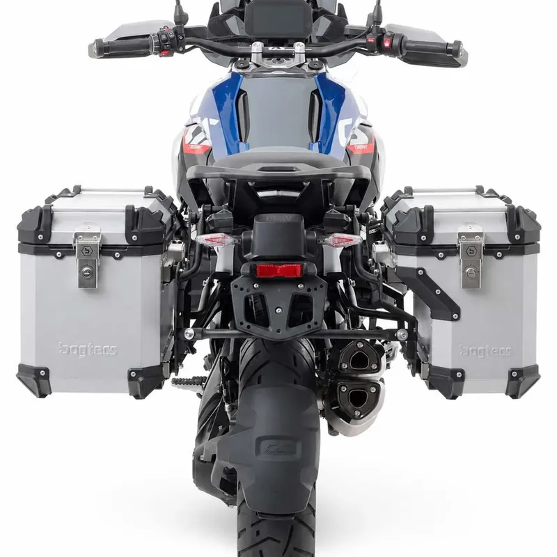 Set Aluminium Zijkoffers + kofferrek voor KTM 1290 Super Adventure / R / S / T 15-20 Koffers Bagtecs ADSX90 zilver Goedkoop