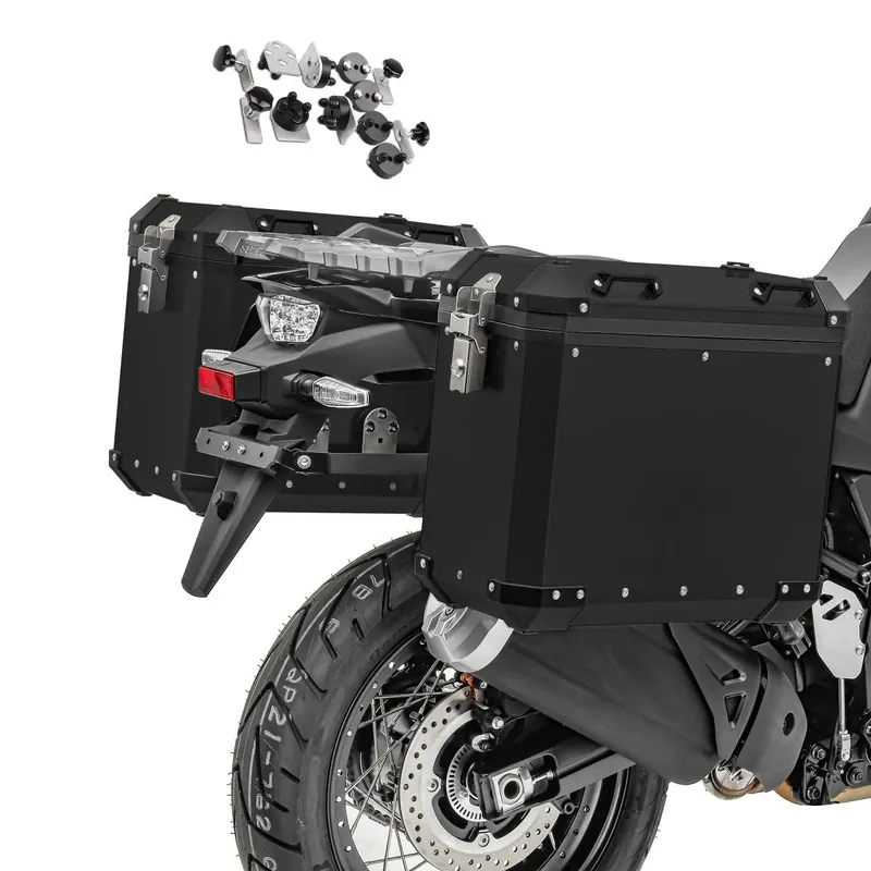 Veilige Betaling Set zijkoffers aluminium compatibel met BMW R 1200 GS / Adventure koffers Bagtecs GX-38-45 zwart