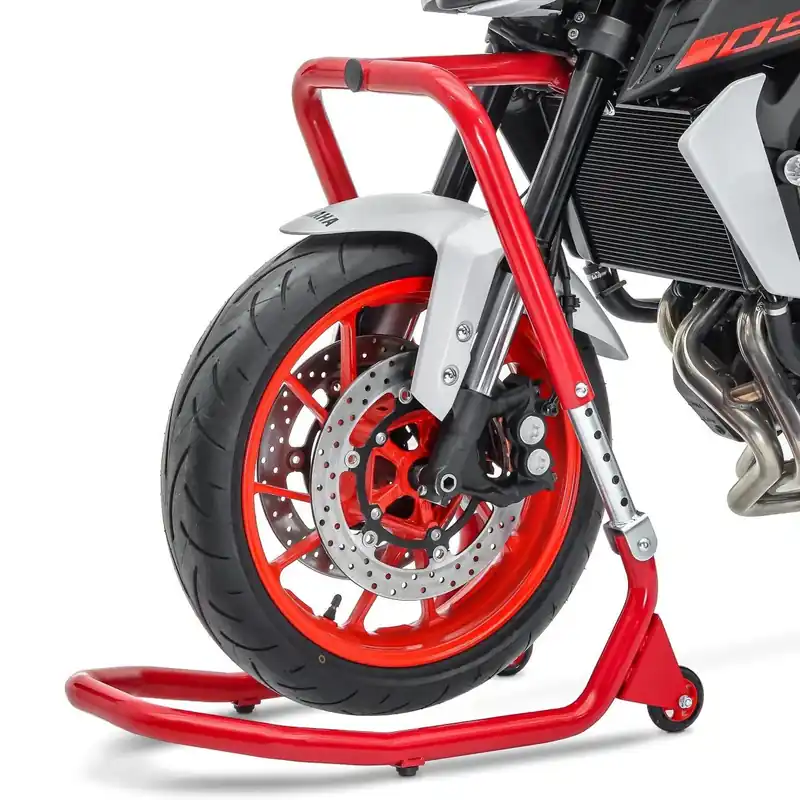 Laatste Versie Stuurkopsteun Paddock Stand V5 compatibel met Ducati Monster 1200 / S 14-20 rood