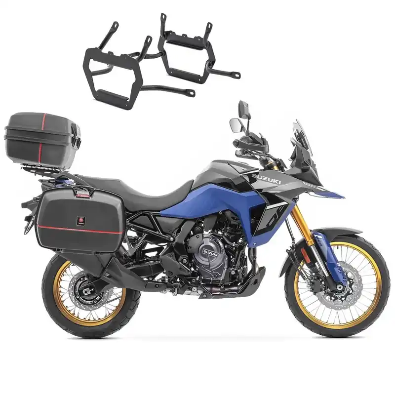 Zijkoffers + Topkoffer voor Suzuki V-Strom 800 / DE 23-26 Koffers Bagtecs TB8S + Dragers-NW Veilige Betaling