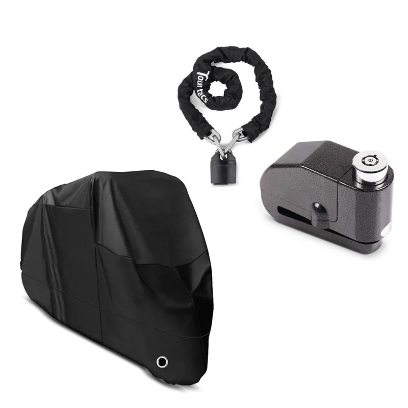 Alleen Vandaag Motorhoes XL + set: kettingslot KS1 1.15m + remschijfslot alarm 120dB
