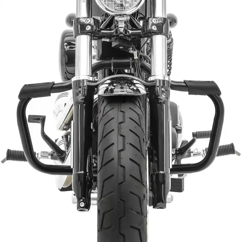 Valbeugels passend voor Harley Davidson Sportster 1200 Custom (XL 1200 C) 04-17 Craftride Mustache zwart Gereduceerde Prijs