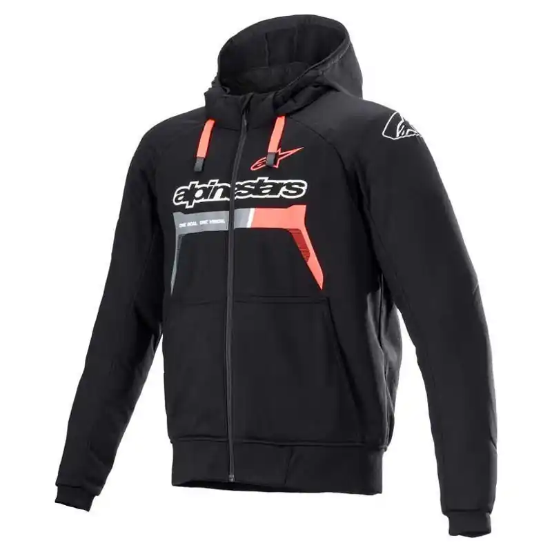 Alpinestars CHROME IGNITION HOODIE Zwart-Rood-Fluor S Lage Kosten