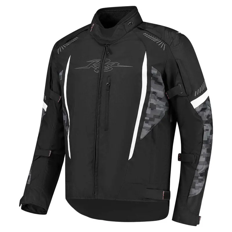 Fabrieksprijs Rusty Stitches Pete Motorjas Zwart-Antraciet-Wit S