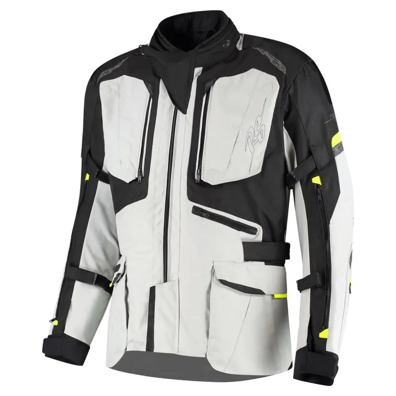 Rusty Stitches Cliff motorjas Licht Grijs-Zwart S Superprijs