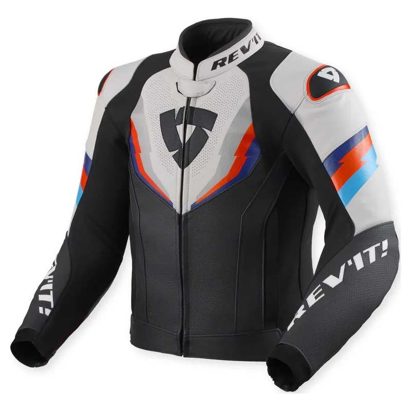 REV'IT! Quantum 3 Leren Motorjas Zwart-Grijs 46 Flitsaanbieding