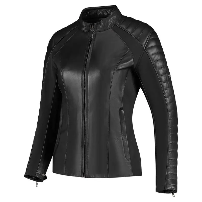 Rusty Stitches Donna Leren Motorjas Zwart 36 Weekendaanbieding