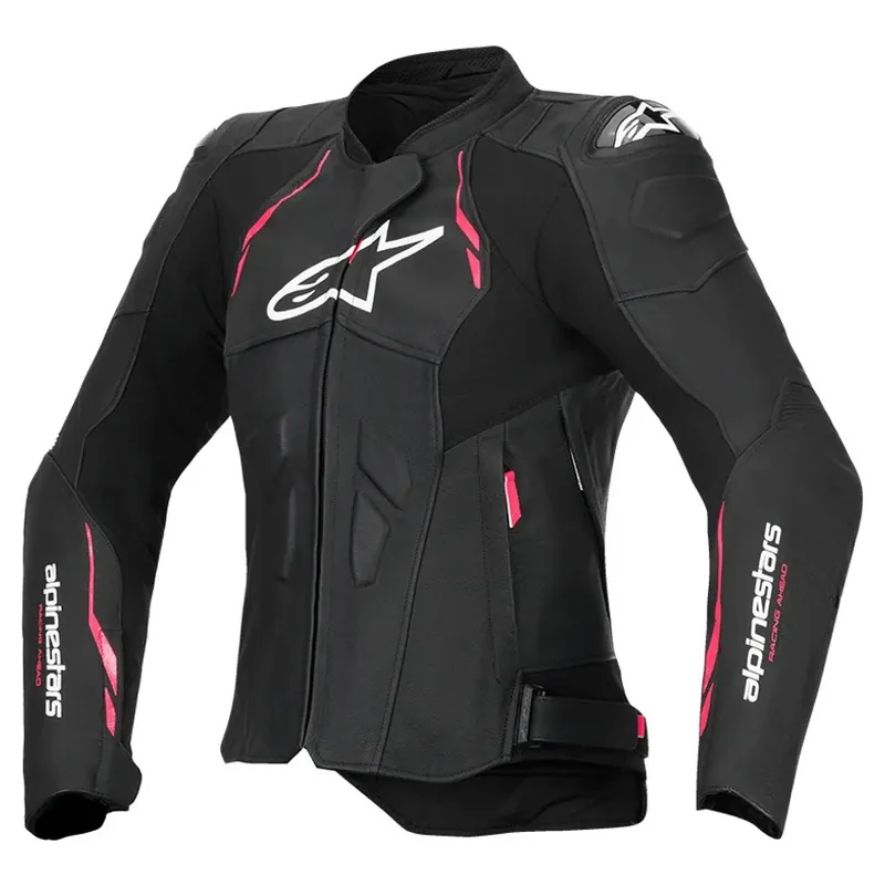 Alpinestars Stella Dusk Leren Motorjas Zwart-Roze-Wit 38 Direct Beschikbaar