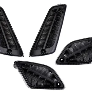 Aanbieding Knipperlicht Set voorkant+hinten Moto Nostra 2K22 (2019-) dynamisches LED Lauflicht, Dagrij verlichting voorkant + Positionslicht achter (E-Goedkeuring) Vespa GTS 125-300 HPE (2019-) smoked