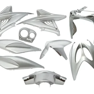 Superprijs Kappenset EDGE 9-delig Grijs Metaalic voor Yamaha Aerox, MBK Nitro