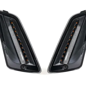 Superprijs Knipperlicht Set voorkant Moto Nostra (2014-) dynamisches LED Lauflicht, Dagrij verlichting (E-Goedkeuring) Vespa GT, GTL, GTV, GTS 125-300, HPE, Supertech (2019-) smoked