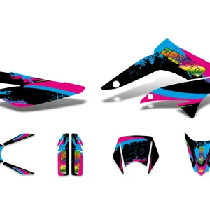 Flitsaanbieding Dekor / Sticker Kit zwart-pink-blau mat voor Derbi Senda DRD 11-17