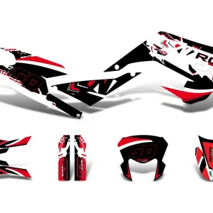 Betrouwbaar Dekor / Sticker Kit zwart-wit-rot Glanzend voor Gilera RCR 50 2018