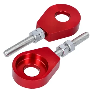 Betaalbaar Radspanner / Kettenspanner Set Aluminium rood geanodiseerd 12mm