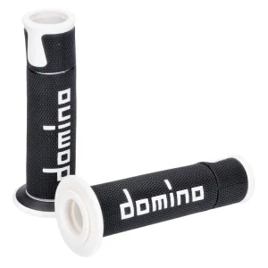 Express Levering Handvaten set Domino A450 On-Road Racing zwart / wit met Open einde