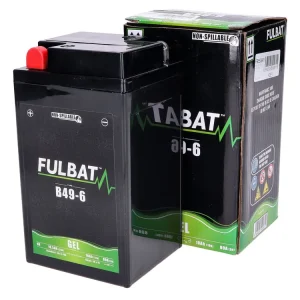 Scooter accu Fulbat B49-6 6V 10Ah GEL voor BMW R25, R69, Vespa Sprint, Rally, SS, Super Sport, DKW, EMW, Simson AWO Touren / Sport Voordeelprijs