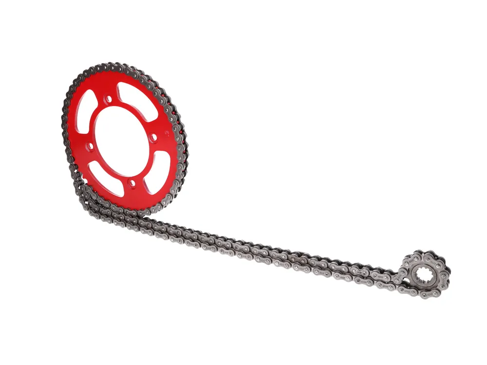 Kettingset 11/51 Tanden rood voor Beta RR 50 Enduro 05 Finale Uitverkoop