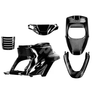 Kappenset zwart Metaalic 5-delig voor MBK Booster -2004, Yamaha BWS -2004 Laatste Kans