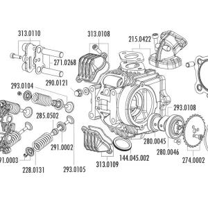 Ventilfedersitz Polini voor 4V Cilinderkop voor Honda XR 50, Polini XP4T Exclusieve Aanbieding