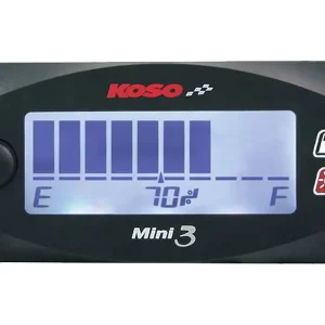 Benzinemeter Koso Tankinhoud Mini Style 3, wit verlicht Betaalbaar