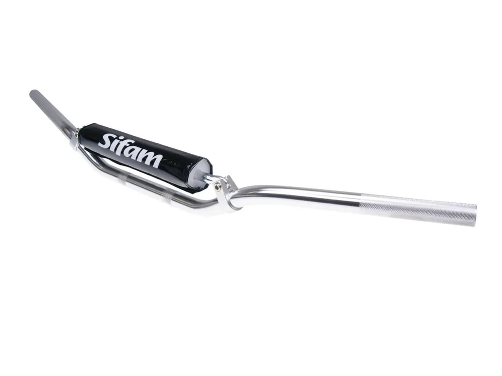 Stuur Motocross Aluminium met Strebe en Polster zilver - 22mm Hete Deal