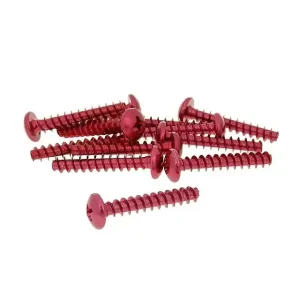 Flitsaanbieding Schroevenset 12 Stuks Kap rood - 5x30
