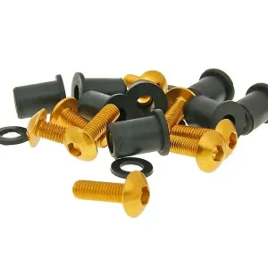 Aluminum schroeven moeren Set M5x16 gold - 8 Stuks Uitverkoop