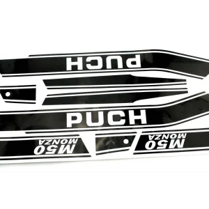 Flitsaanbieding Sticker Set 5 Stuks zwart/wit voor Puch M 50 Monza Mokick
