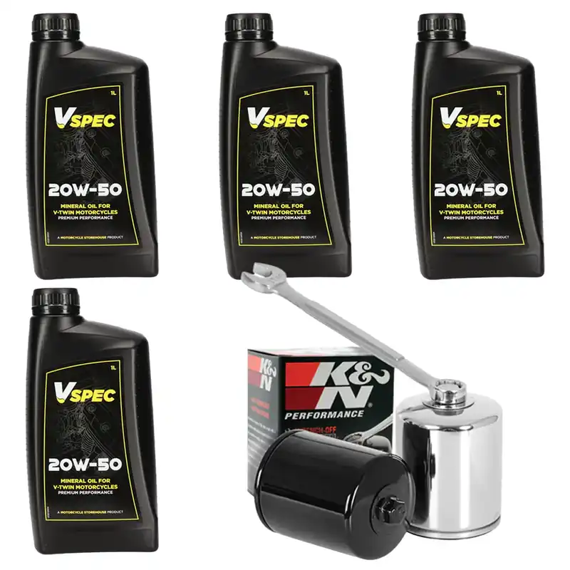 Vspec Service Kit Motorolie & Filter voor Harley 84-99 Evolution Big Twin / Chrome Snelle Levering