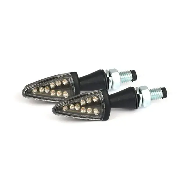 Bestseller Zwarte piek LED Motorfiets Richtingaanwijzers Helder/Rook Clear