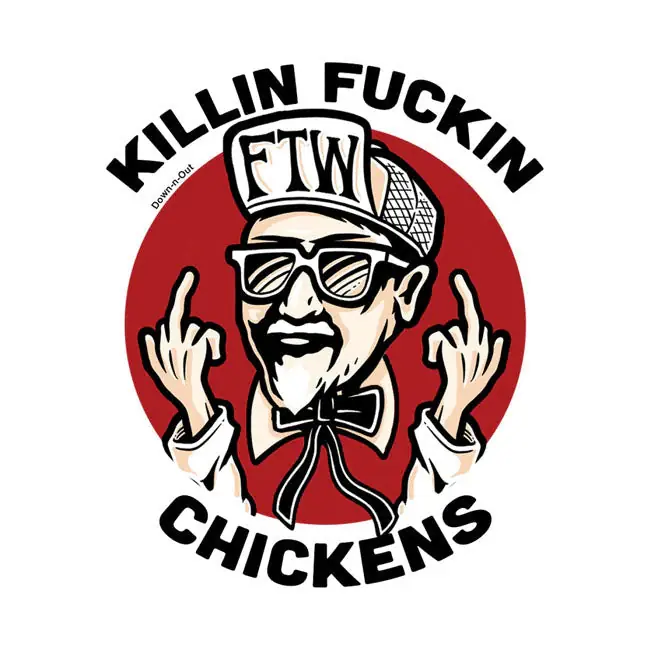 Down-N-Out Gefrituurde Sticker Laatste Kans