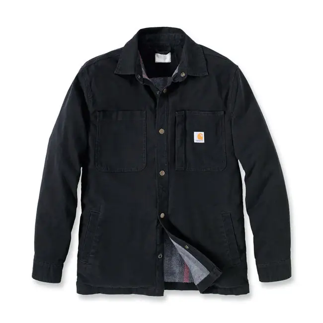 Carhartt fleece gevoerd denim overhemd Jac Black / S Flitsaanbieding