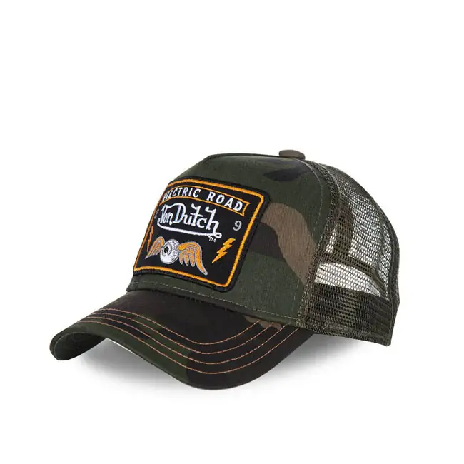 Premium Von Dutch Erfgoedpet Vierkant Patroon Camou