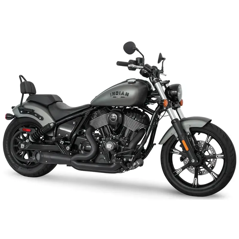 Betaalbaar Freedom Performance Shorty Turn Out Recht afgesneden 2-into-1 uitlaat voor Indian 22-25 Chief / Black / Black
